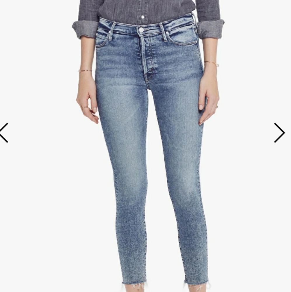 The Stunner Ankle Fray Whiplash Blue Mother Denim